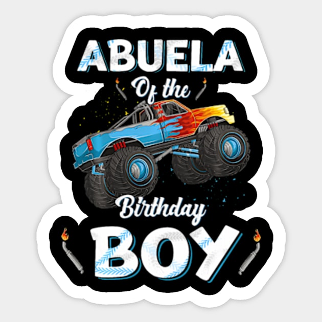 Abuela Of The Birthday Boy Monster Truck Bday Women Men Kids Sticker by Sort of Vintage